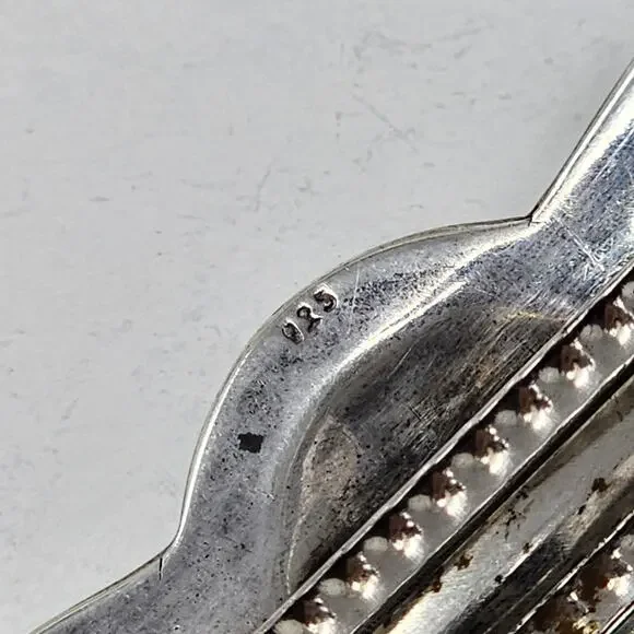 Sterling Silver Vintage Lapis Lazuli Hair Barrette - Picture 5 of 7